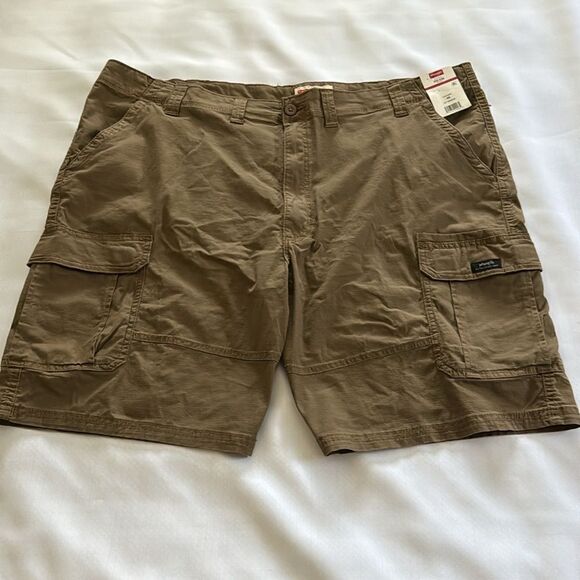 Ripstop Cargo Shorts Mens 46 Brown Wrangler - Picture 2 of 3